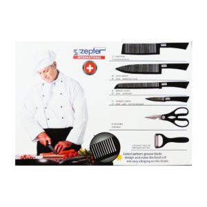 Zepter Non-Stick Coated Kitchen Knife Set – 6-Piece Collection